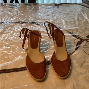 Bass shoes suede wedge heel espadrille